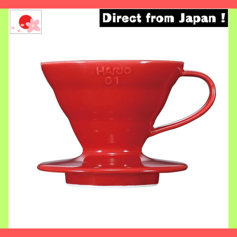 HARIO V60 Transparent Dripper 01 Ceramic Red for 1-2 Cups Hand Drip Coffee Made in Japan VDCR-01-R【J
