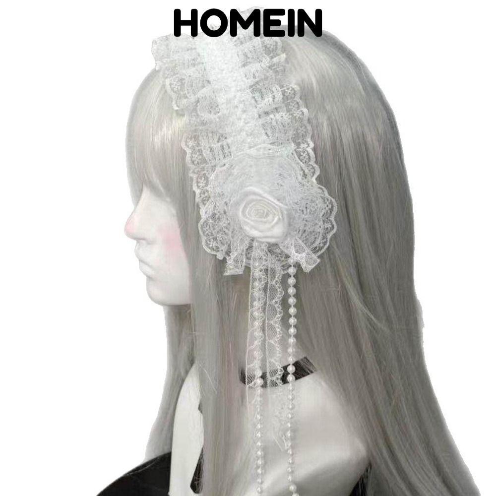 HOMEIN Ren Headband, Tua Rua Frilled Gothic Gothic Gothic Gothic Gothic Headband, Hoa Hồng Co Giãn T