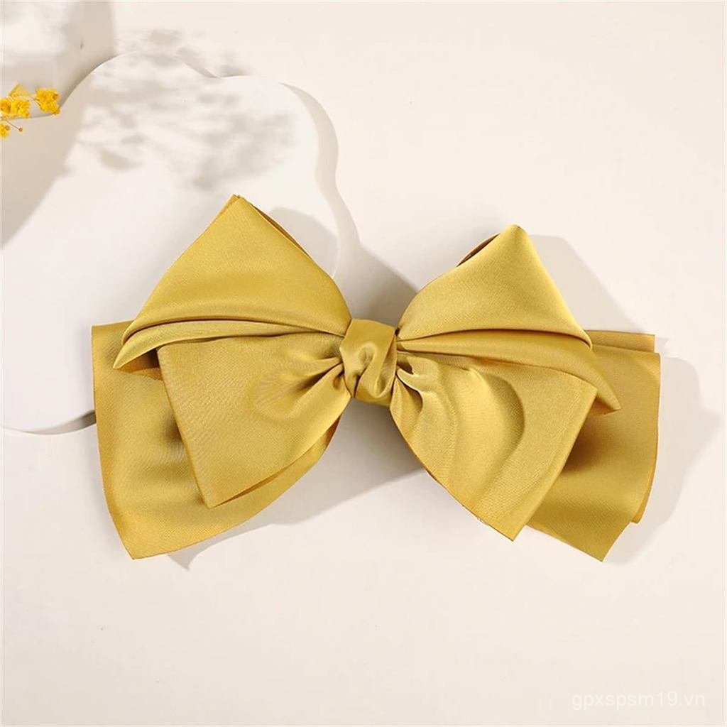 Phụ Nữ Quá Khổ Nơ Satin Kẹp Tóc Ngọt Ruy Băng Kẹp Nơ Kẹp Tóc Phụ Kiện Tóc KJ02