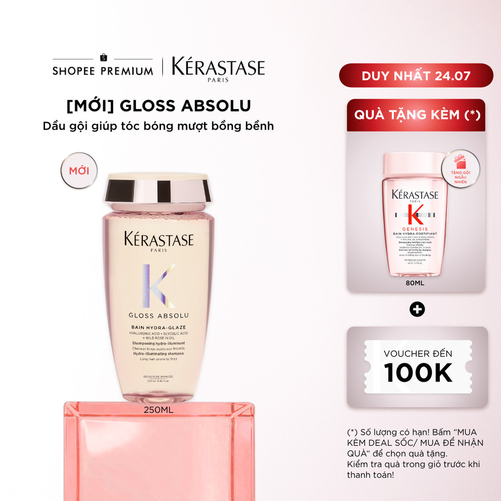 [MỚI] Dầu gội giúp tóc bóng mượt bồng bềnh Kérastase Gloss Absolu Bain Hydra-Glaze Anti-Frizz Shampo