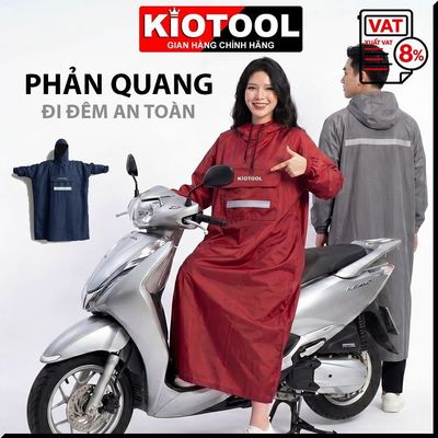 Áo mưa bít da cá Kiotool siêu bền phù hợp nam nữ đi xe máy