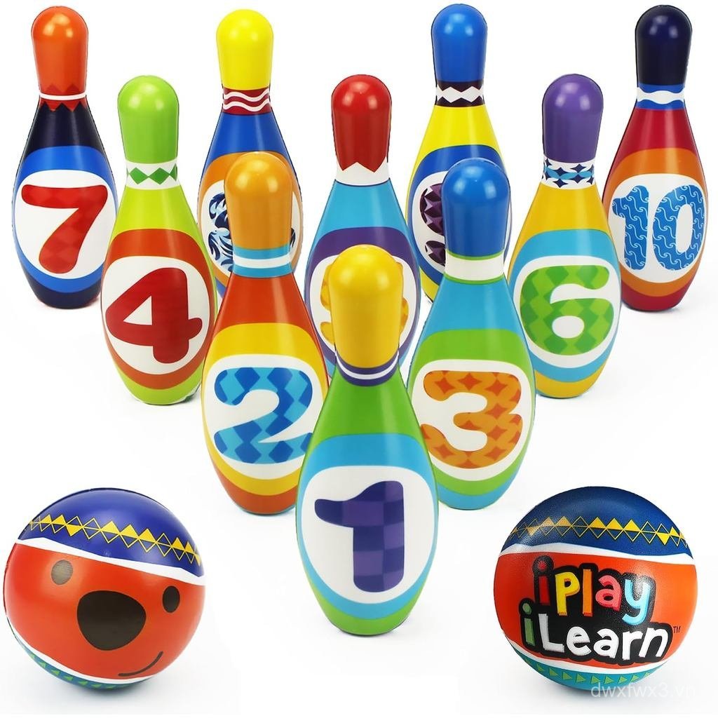IPlay, Bộ đồ chơi Bowling cho trẻ em iLearn, Trò chơi hoạt động ngoài trời trong nhà dành cho trẻ mớ
