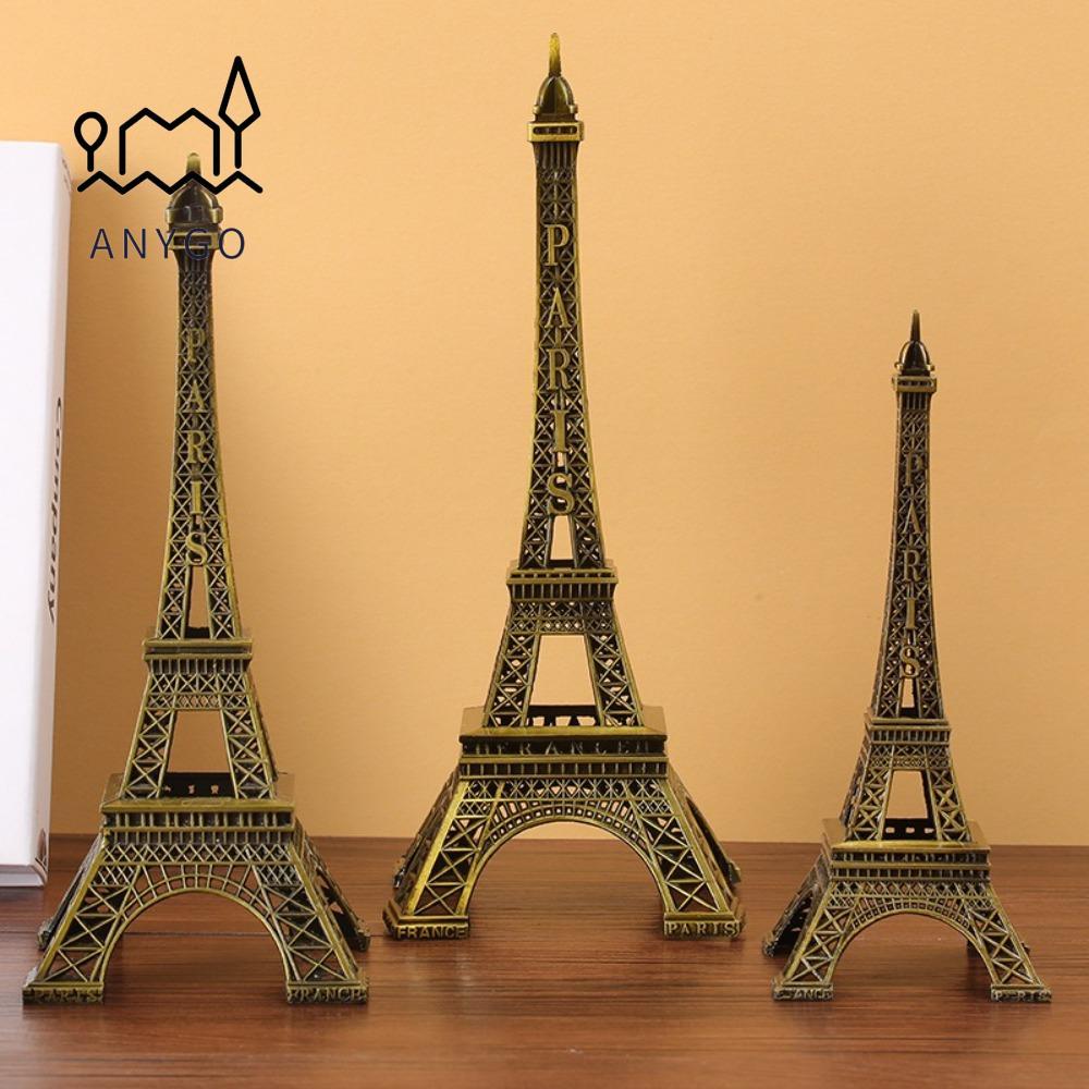 Mô hình tháp Eiffel YRBWDYZDH, Thiết kế tinh tế Tượng tháp Eiffel 7 kích cỡ, Kim loại đồng có hộp Đồ