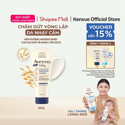 [LIVE] Kem dưỡng Aveeno Baby cho da khô và nhạy cảm 227g