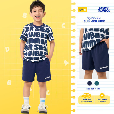 Bộ Đồ Bé Trai Summer  YODY Set Áo Thun & Quần Short vải cotton BCST26S003