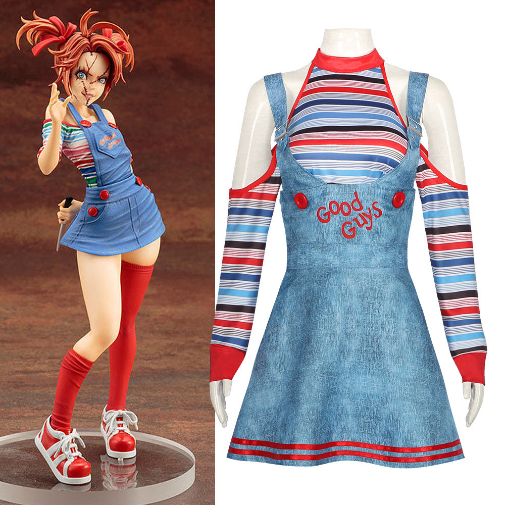 Ma Bé Trở Lại Chucky Chucky Chucky Chucky Trang Phục Kinh Dị Búp Bê Quần Áo cosplay Trang Phục Hóa T