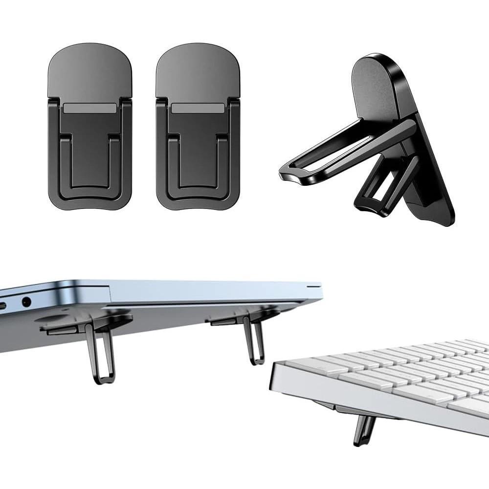 2 Chân Đế Laptop Mini Dán Ẩn Gấp Gọn, Đế Nâng Laptop 2 Góc Tản Nhiệt Chống Trượt, Phụ Kiện Cho MacBo