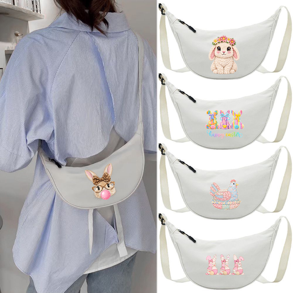 Túi đeo chéo nylon Compact Minimal Nylon Dumpling Crossbody Bag Soft Nylon Casual Ladies Shoulder Ba