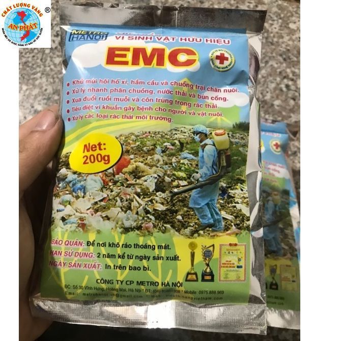 Men vi sinh vật hữu hiệu Emc 200gr xử lý rác thải sinh hoạt chất thải hầm cầu bể phốt vệ sinh tự hoạ