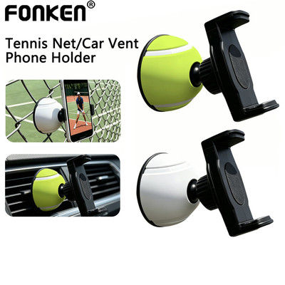 Fonken Tennis Net Giá Đỡ Điện Thoại Di Động Thể Thao Ghi Âm Kẹp Điện Thoại Gắn Ô Tô Lỗ Thông Khí Kẹp Giá Đỡ