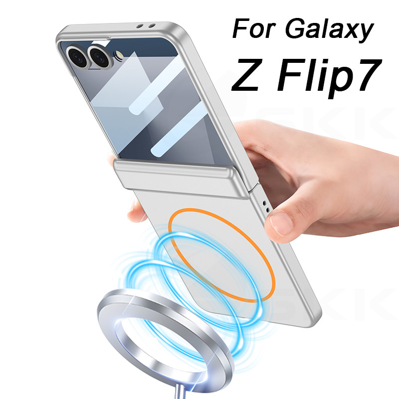 LUSHUO Bản Lề Màn Hình Kính Dành Cho Samsung Galaxy Z Flip 7 Matte Cover Cho Galaxy Z Flip7 Case Z F