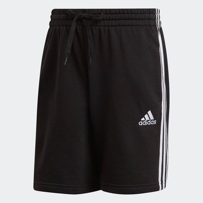 adidas Phong cách sống Quần short vải thun da cá 3 Sọc Essentials Nam Đen GK9597