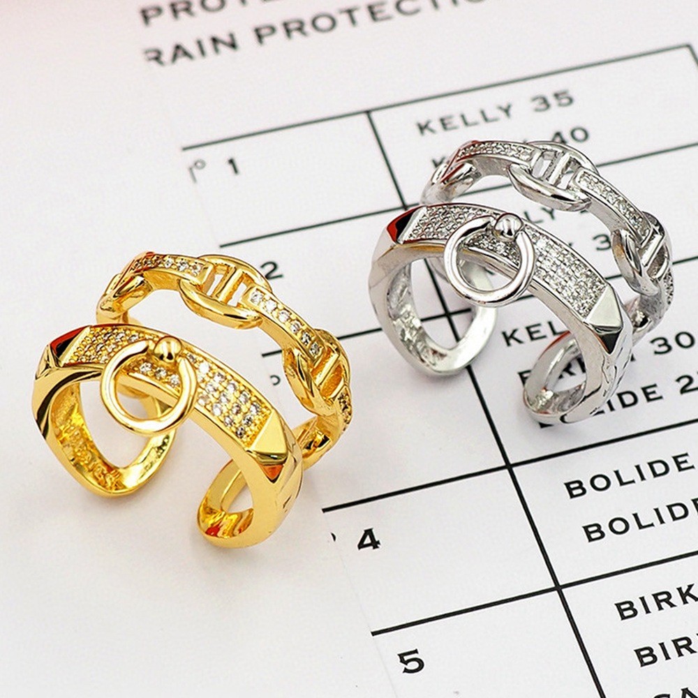 C7QW Full letter double-layered nose ring with studs, open pig nose ring, classic pig nose