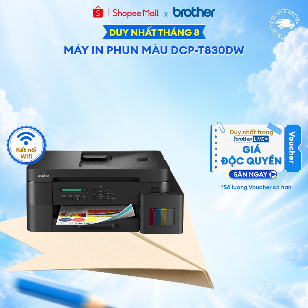 Brother DCP-T830dw - Máy In Phun Màu Đa Năng, In Ấn Tiết Kiệm