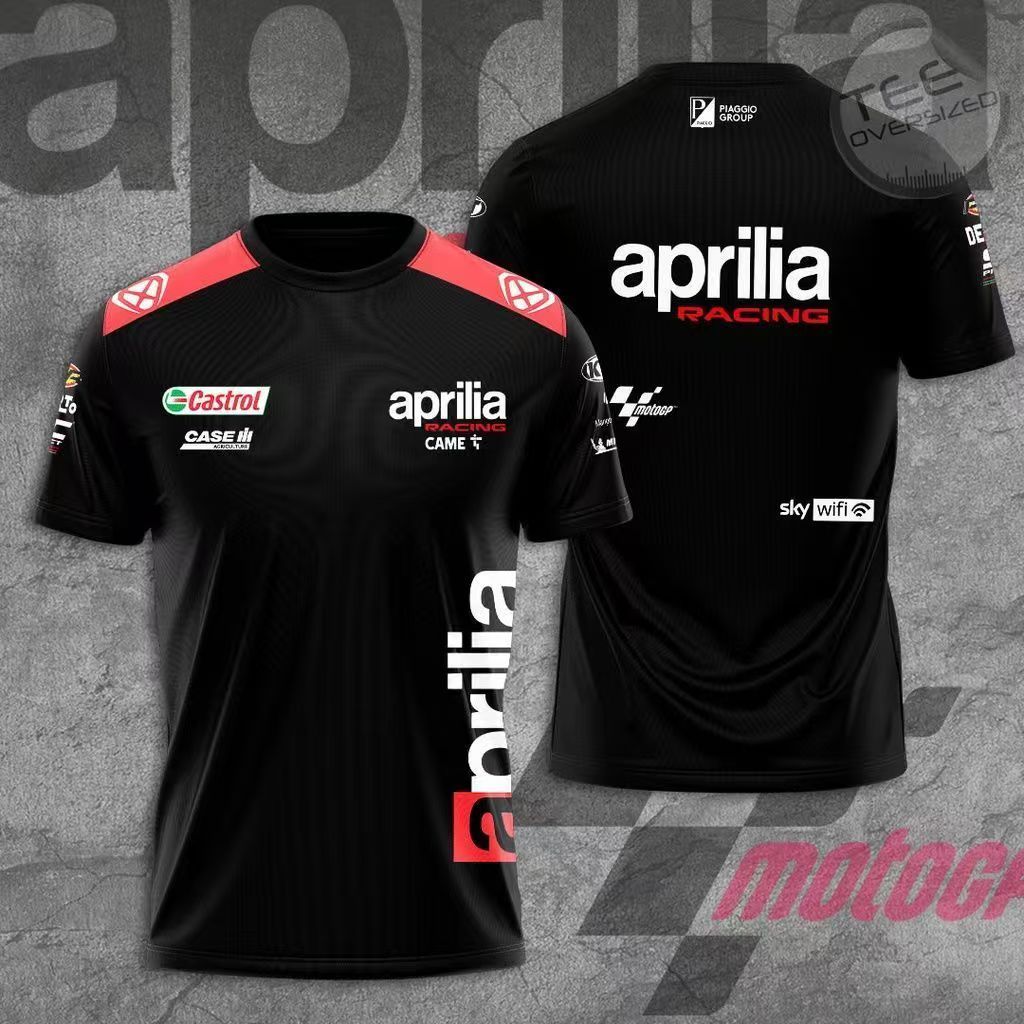Áo thun nam xe máy thể thao ngắn tay Aprilia Racing Áo thun