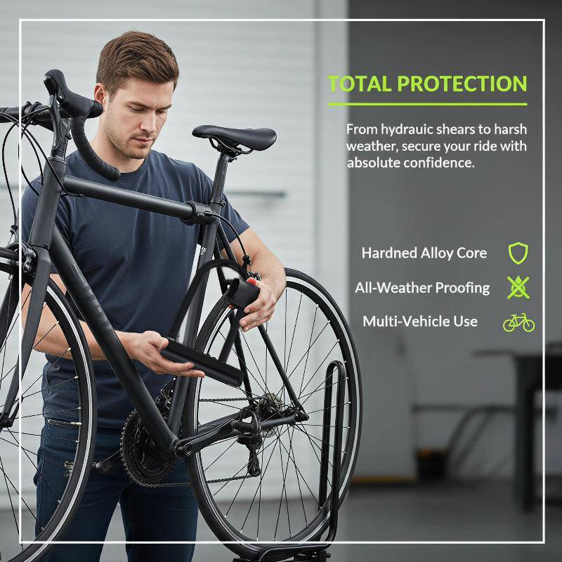 [P & N} Xe đạp đường trường chống trộm U Lo Silicone Thiêned Rustproof Heavy Duty Lo cho xe tay ga x
