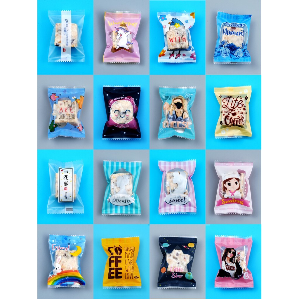 Bông Tuyết Bánh Ngọt Bao Bì Túi 500 Chiếc Túi Ziplock Nougat Bánh Quy Túi Nougat Cookie Nougat Nouga