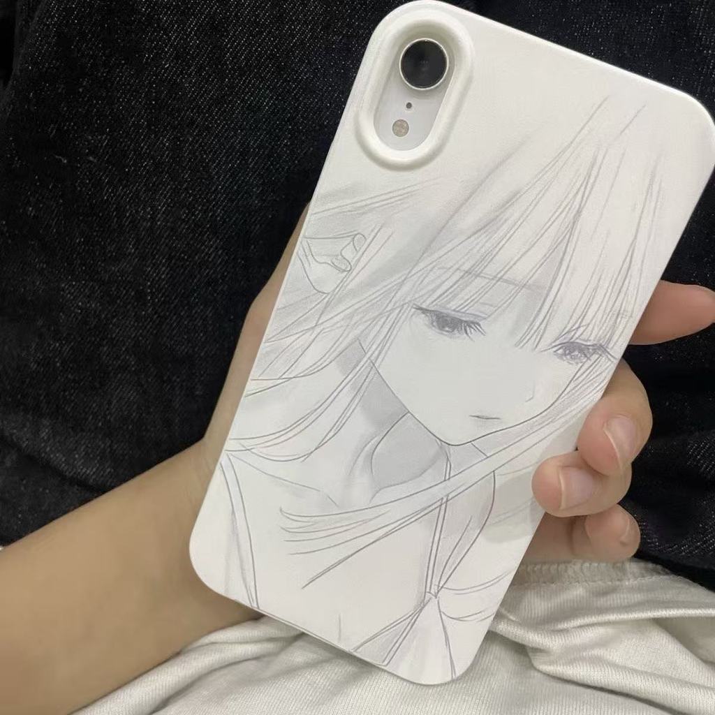 Side face girl suitable for iPhone 17 Promax phone case 16/15 plus 141312pro
