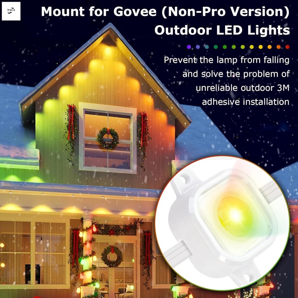 Govee H706 Đèn Led Gắn Giá Đỡ Vỏ Bảo Vệ Nhà Ở Kẹp Cho Dây Ngoài Trời Đèn Trang Trí