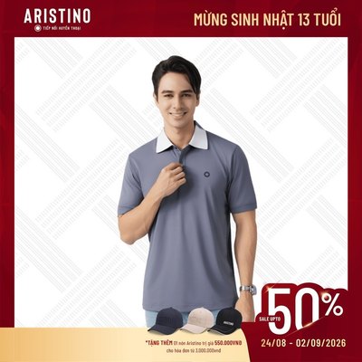 Áo Polo Active Nam ARISTINO US Size màu đen nam tính ôm vừa vặn, dễ dàng di chuyển APS003EGP01