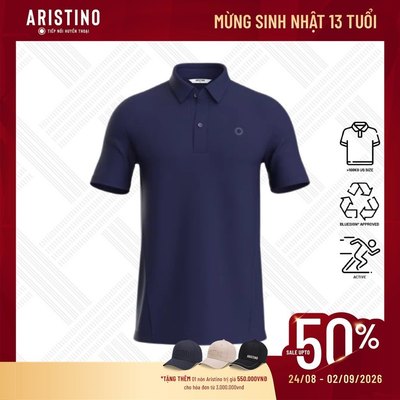 Bigsize US Size Áo Polo Active Thể Thao Nam Aristino tay ngắn tiêu chuẩn Bluesign® Approved fabric