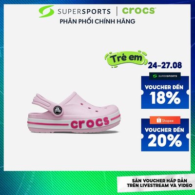 Giày Clog Trẻ Em Crocs Bayaband - Hồng - 207019-6TG ADS03 LS100