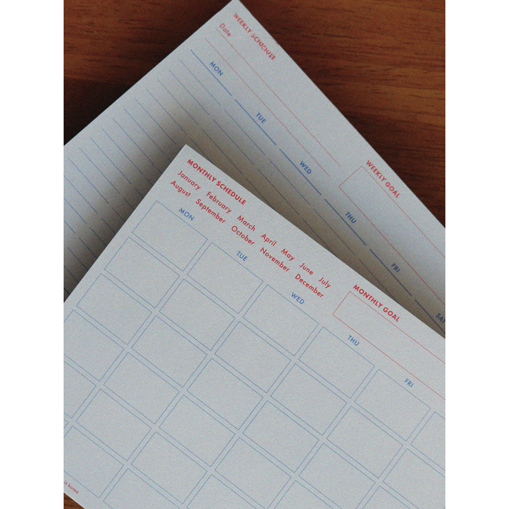 Hoa quả Hàn Quốc Lịch trình có thể xé được Notepad ins Kế hoạch hàng tuần hàng tháng Văn phòng học N