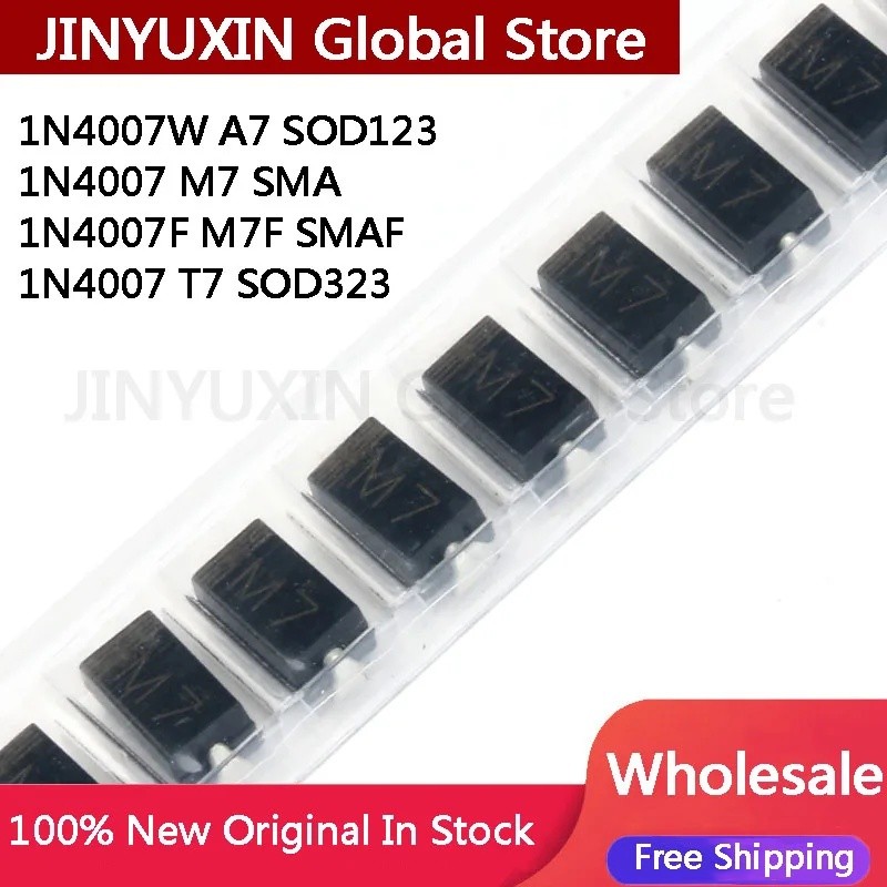 10 chiếc 1N4007W A7 SOD-123 1206 1N4007 SMA M7 1A 1N4007F M7F SMAF 1000V 1N4007 T7 SOD-123 085 SMD d
