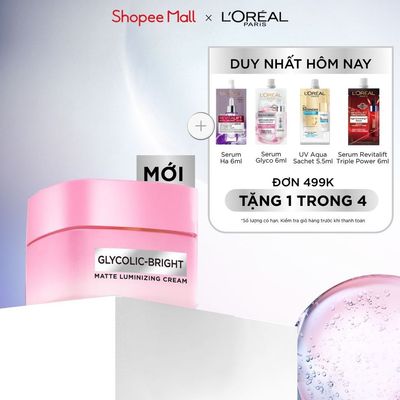 [MỚI] Kem Dưỡng Sáng Da Đột Phá [MelasylTM] Làm Mờ Thâm Nám Glycolic-Bright Matte Luminizing Cream L’Oréal Paris 50ml