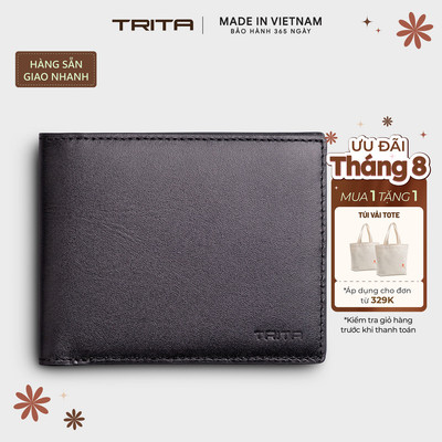 Ví nam da bò Trita (Thời trang nam dáng ngang kiểu mỏng - Ví da RVN15) Bagsmart