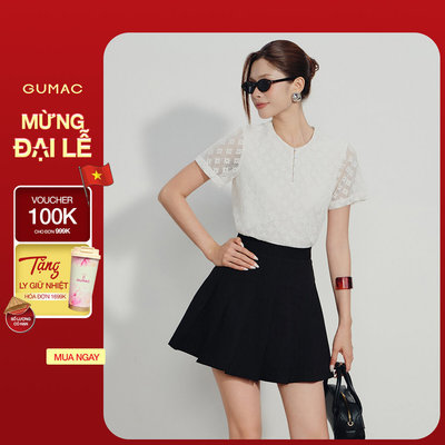 Chân Váy Nữ Gmorning - GUMAC Form Midi Xếp Ly Dây Kéo Sườn Tinh Tế Dễ Mặc YVG05017