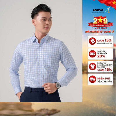 Áo Sơ mi nam dài tay May10 form RegularFit mã 010125132 AK604