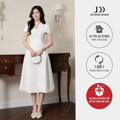 Đầm Dáng Dài Tay Xếp Ly 1F32.2510. Đầm Cổ V Thanh Lịch Dự Tiệc Công Sở Sang Trọng.Váy Thu Đông Phong Các Hiện Đại By JM
