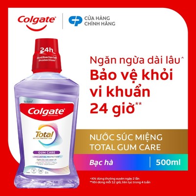 Nước súc miệng Colgate Total 500ml - Bảo Vệ Nướu & Kháng Khuẩn 24h