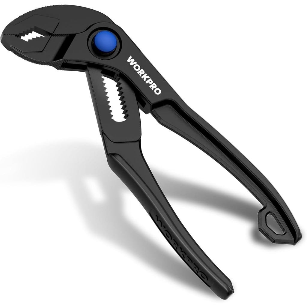 WORKPRO Mini Water Pump Pliers, 4-Inch Groove Joint Pliers, Fast Adjustable Tongue and Groove Pliers