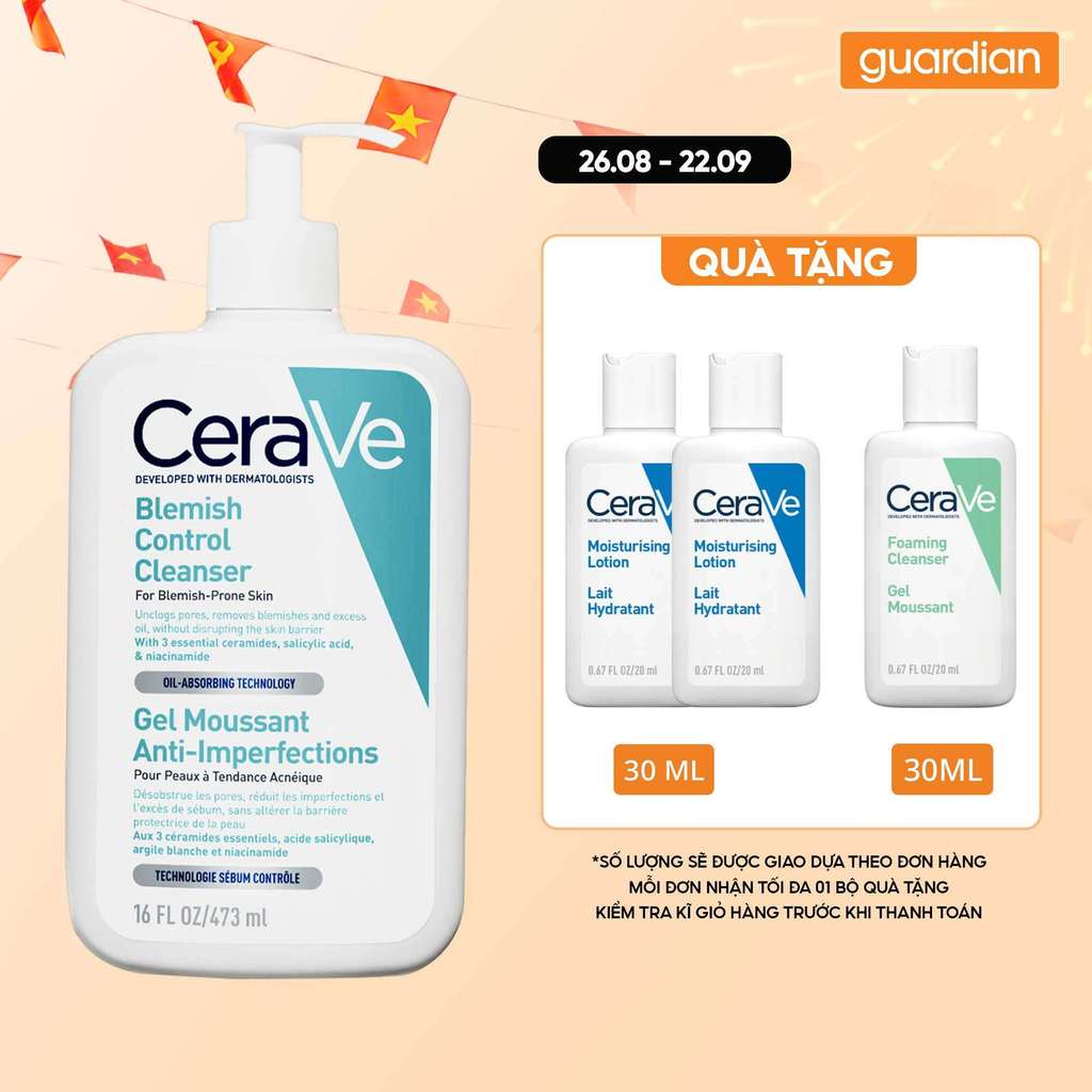Sữa Rửa Mặt Giảm Mụn CeraVe Blemish Control Cleanser 473Ml | Guardian Việt Nam