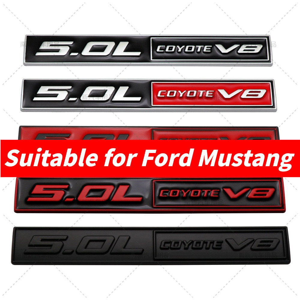 Thích hợp cho Ford Ford Nhãn Xe Logo Mustang Sửa Đổi 5.0L COYOTE V8 Kim Loại Xe Logo Xe Ô Tô Sửa Đổi