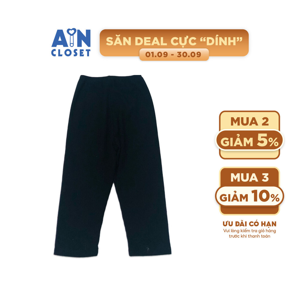 Quần Legging dài bé gái Đen trơn thun cotton - AICDBGENLKKV - AIN Closet