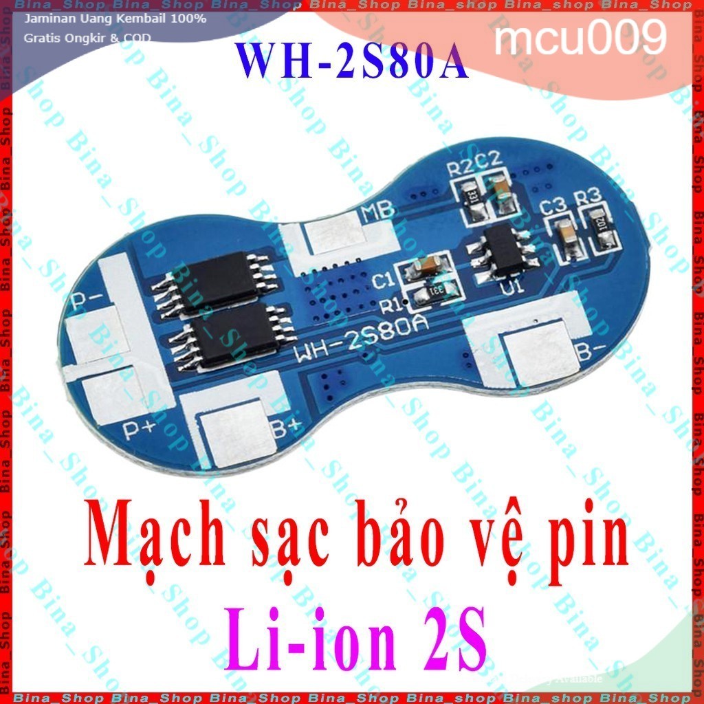 Mạch sạc bảo vệ pin 18650 2S 8.4V 4A WH-2S80A