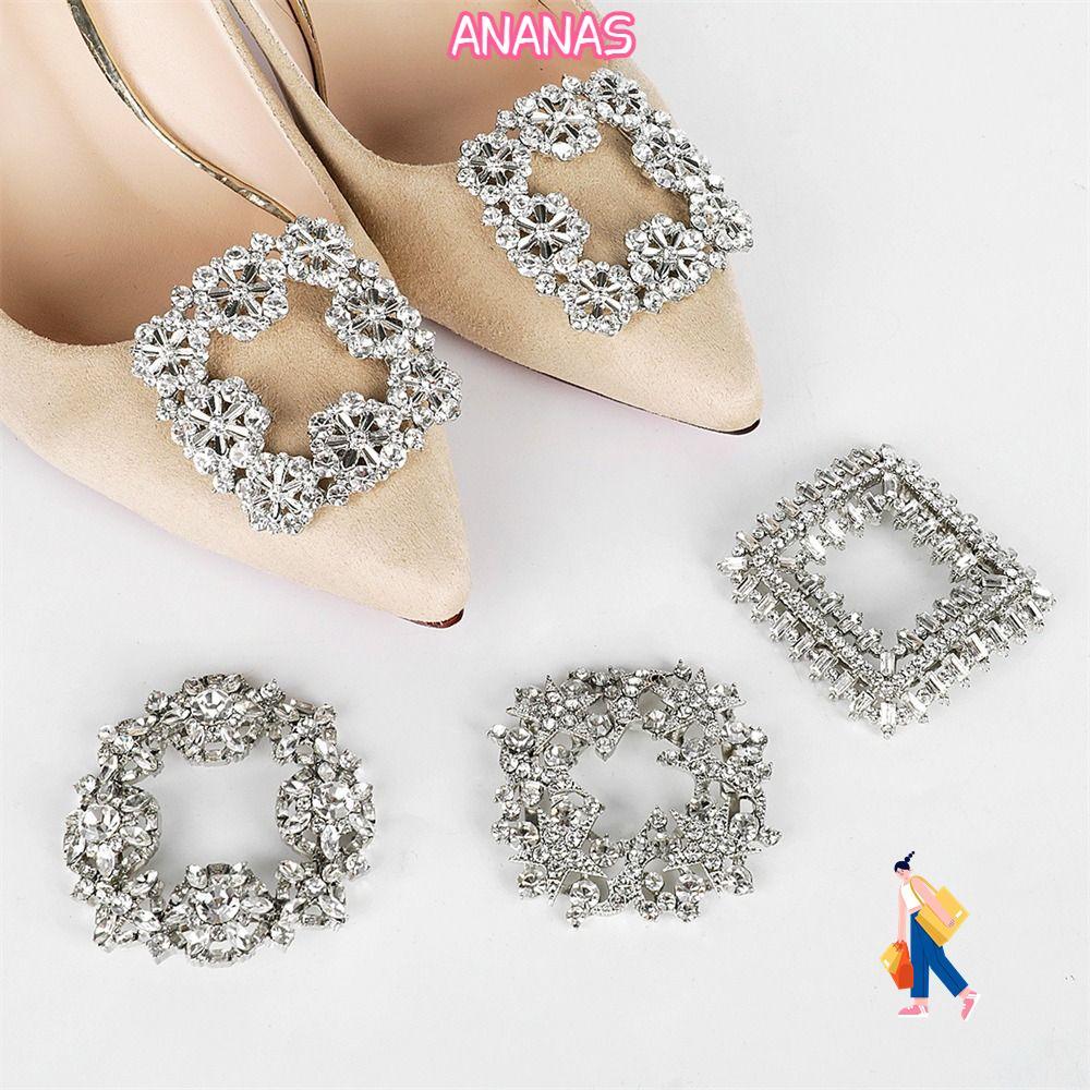 ANANAS 1 Cặp Kẹp Giày Cô Dâu Giày Trang Trí Pha Lê Quyến Rũ Trang Sức