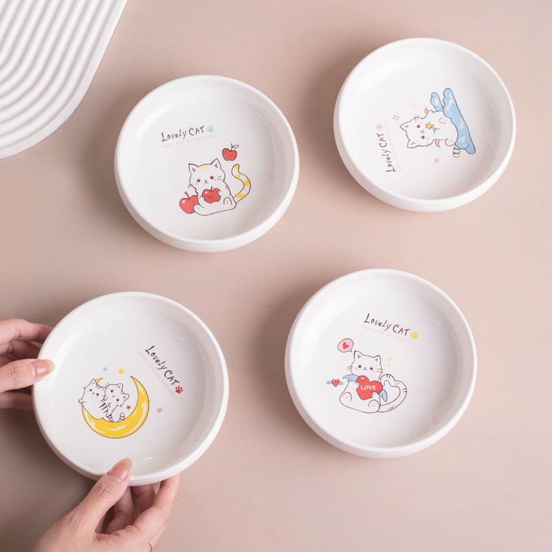 [Bát đựng chó bằng gốm sứ sâu hoạt hình] Arc Poly Food No Waste 14,7cm Miệng rộng 400ml 4 mẫu