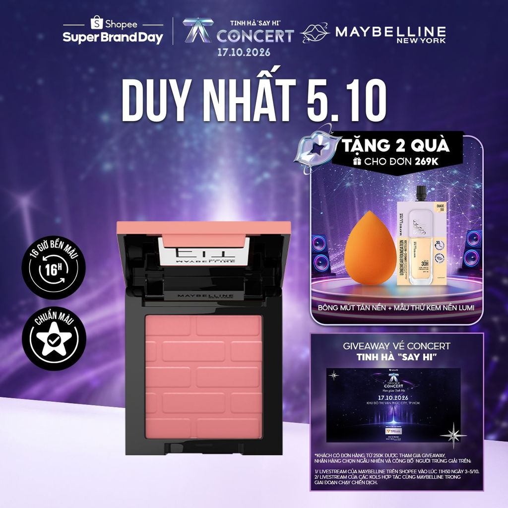 Phấn má hồng mịn lì chuẩn màu Maybelline Fit Me Blush 4.5g
