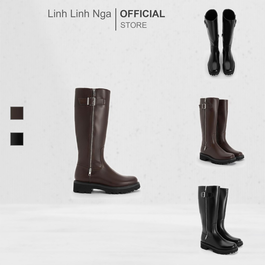 Bốt С&Κ Lyndon Buckled Side-Zip Knee-High Boots - CK1-90920159 chính hãng đủ bill