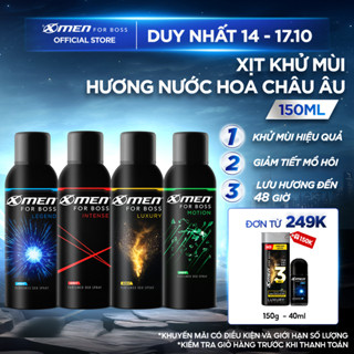 Xịt Khử Mùi XMen for Boss 150ml Intense/Luxury/Legend/Motion Hương Nước Hoa Châu Âu, Giảm Tiết Mồ Hôi Lưu Hương Dài Lâu