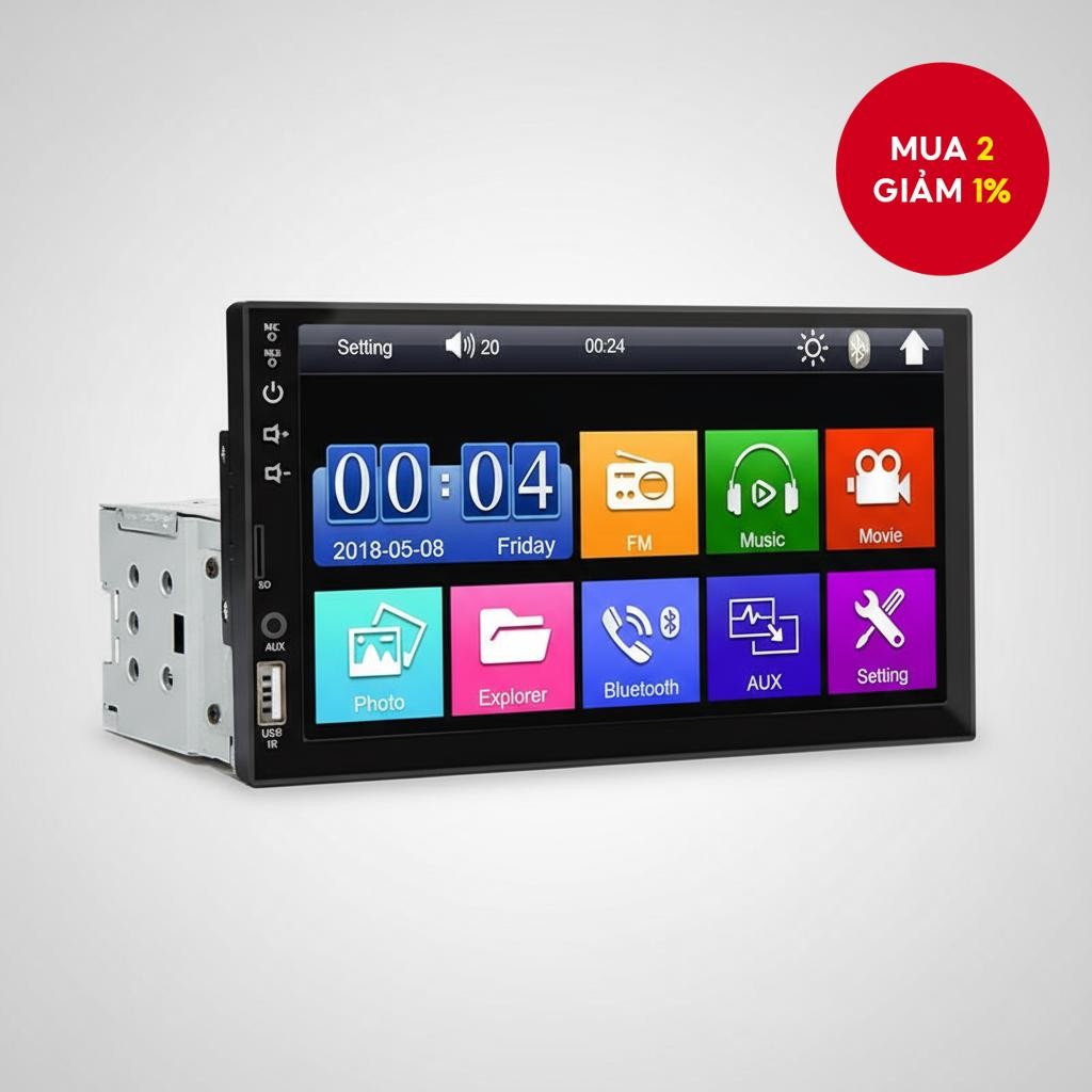 1 Din Car Multimedia MP5 7 Inch HD Touch Screen Bluetooth USB AUX TF Mirrorlink Central Player
