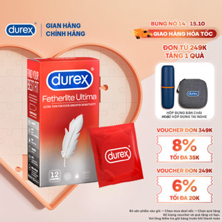 Bao cao su Durex Fetherlite Ultima siêu mỏng, size 52mm, 12 bao/hộp