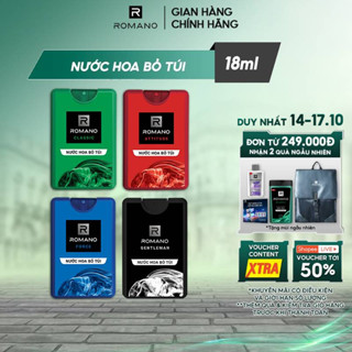 Nước hoa nam bỏ túi Romano hương Attitude/Classic/Force/Gentleman 18ml/chai - 4 mùi hương có sẵn
