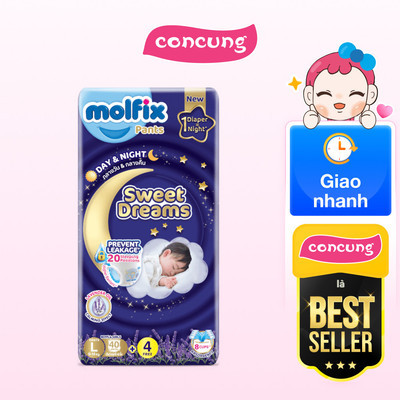 Molfix tã quần Sweet Dreams size L (40+4) Jumbo - Con Cưng