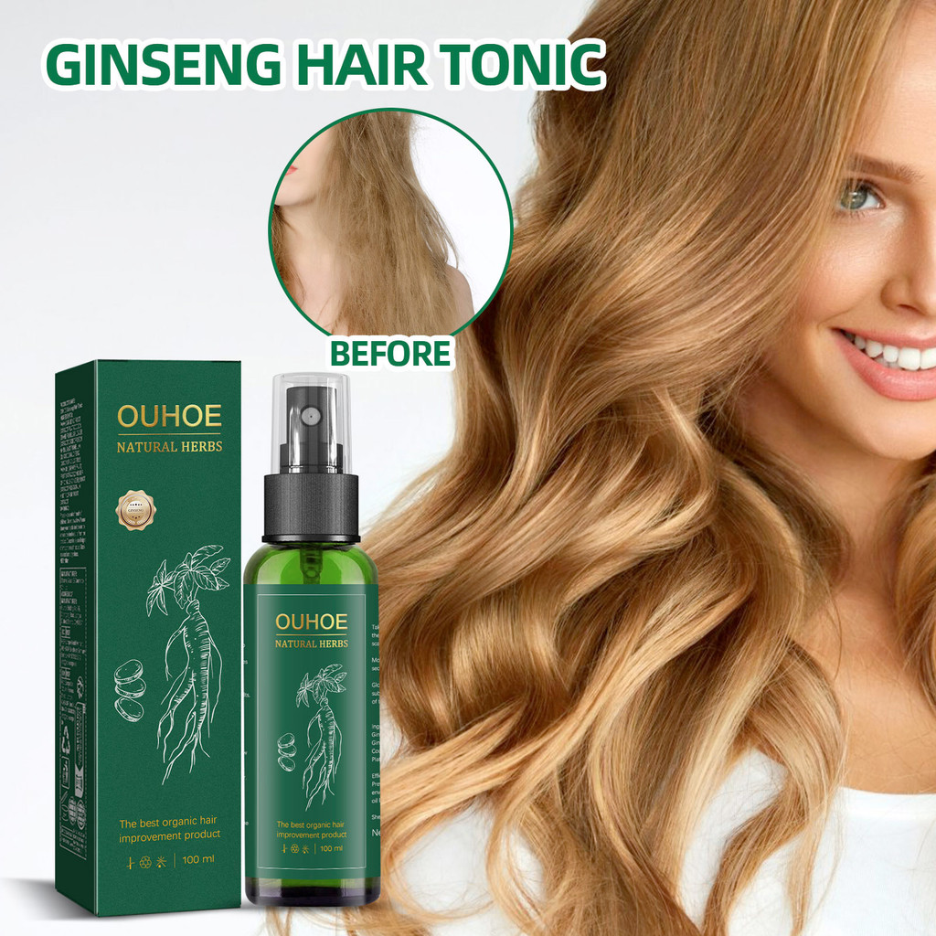 OUHOE Ginseng Hair Growth Liquid Ginseng Essence Moisturizing Hair Anti-Loss Hair Growth Spray