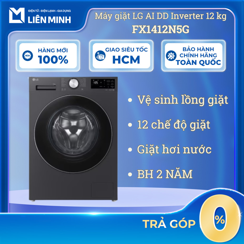 Máy Giặt LG AI DD Inverter 12 Kg FX1412N5G [Giao Toàn Quốc]